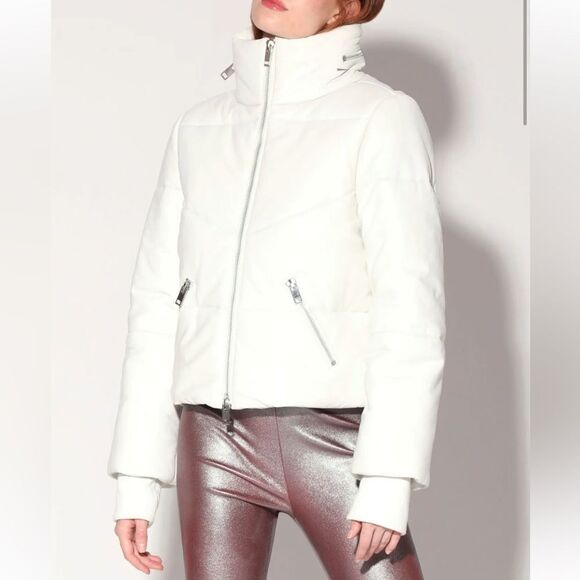 Walter Baker Lambs leather puffer coat - Picture 3 of 6